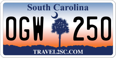 SC license plate OGW250