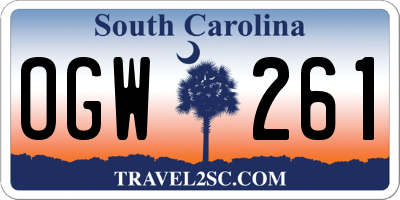 SC license plate OGW261