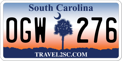 SC license plate OGW276