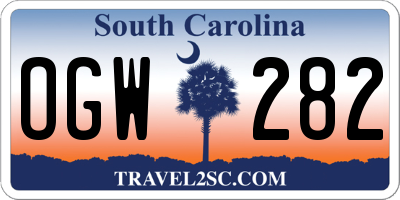 SC license plate OGW282