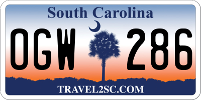 SC license plate OGW286