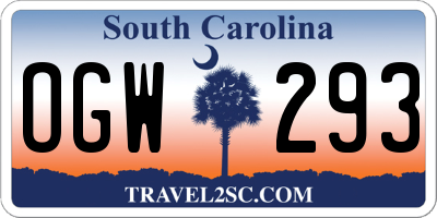 SC license plate OGW293