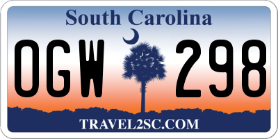 SC license plate OGW298