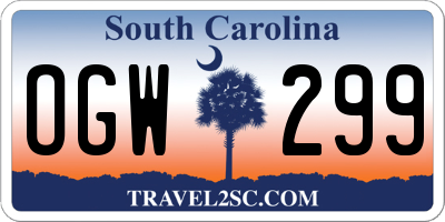 SC license plate OGW299