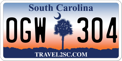 SC license plate OGW304