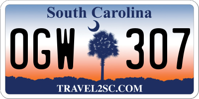 SC license plate OGW307