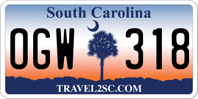 SC license plate OGW318