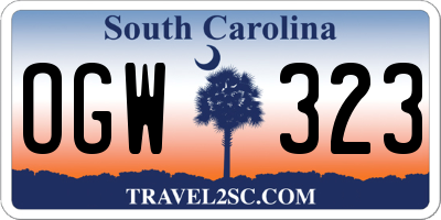 SC license plate OGW323