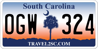 SC license plate OGW324
