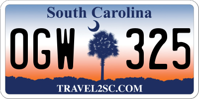 SC license plate OGW325