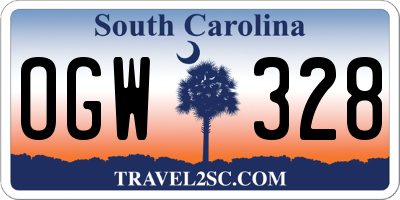 SC license plate OGW328