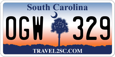 SC license plate OGW329