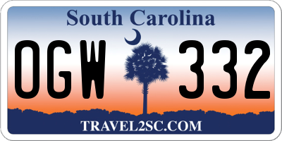 SC license plate OGW332