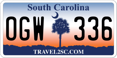 SC license plate OGW336