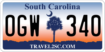 SC license plate OGW340