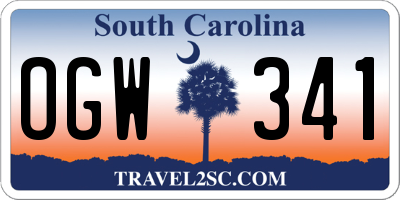 SC license plate OGW341