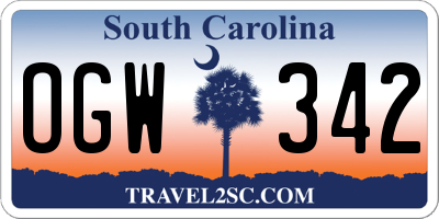 SC license plate OGW342