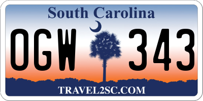 SC license plate OGW343