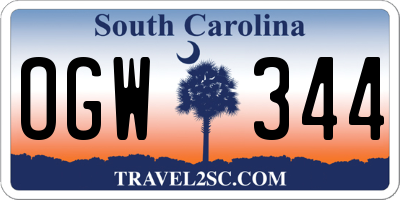SC license plate OGW344