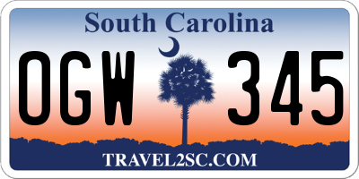 SC license plate OGW345