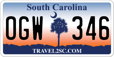 SC license plate OGW346