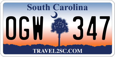 SC license plate OGW347