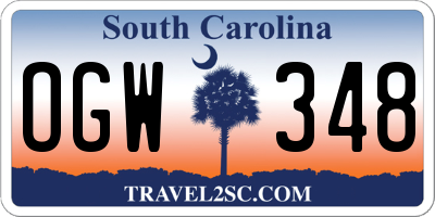 SC license plate OGW348