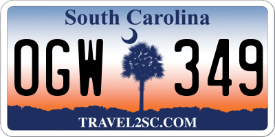 SC license plate OGW349