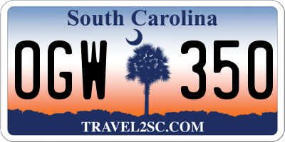 SC license plate OGW350