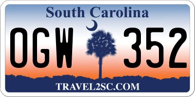 SC license plate OGW352