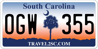 SC license plate OGW355
