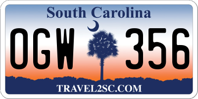 SC license plate OGW356