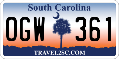 SC license plate OGW361