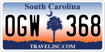 SC license plate OGW368