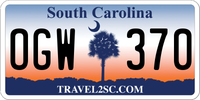 SC license plate OGW370