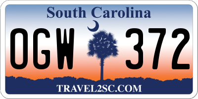 SC license plate OGW372