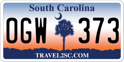 SC license plate OGW373