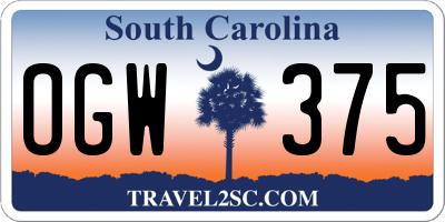 SC license plate OGW375