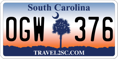 SC license plate OGW376