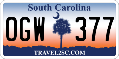 SC license plate OGW377