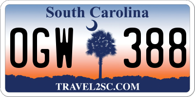 SC license plate OGW388