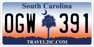 SC license plate OGW391