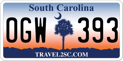 SC license plate OGW393