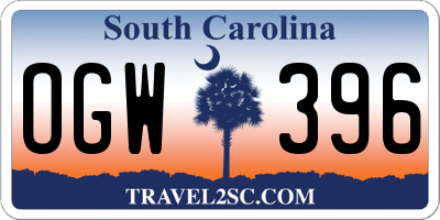 SC license plate OGW396