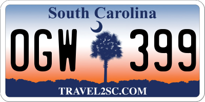 SC license plate OGW399