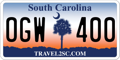 SC license plate OGW400