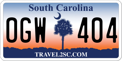 SC license plate OGW404