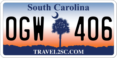 SC license plate OGW406