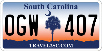 SC license plate OGW407