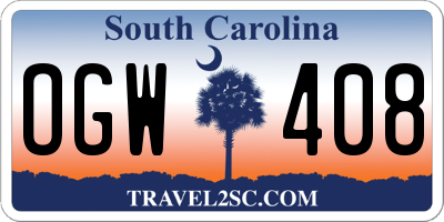 SC license plate OGW408